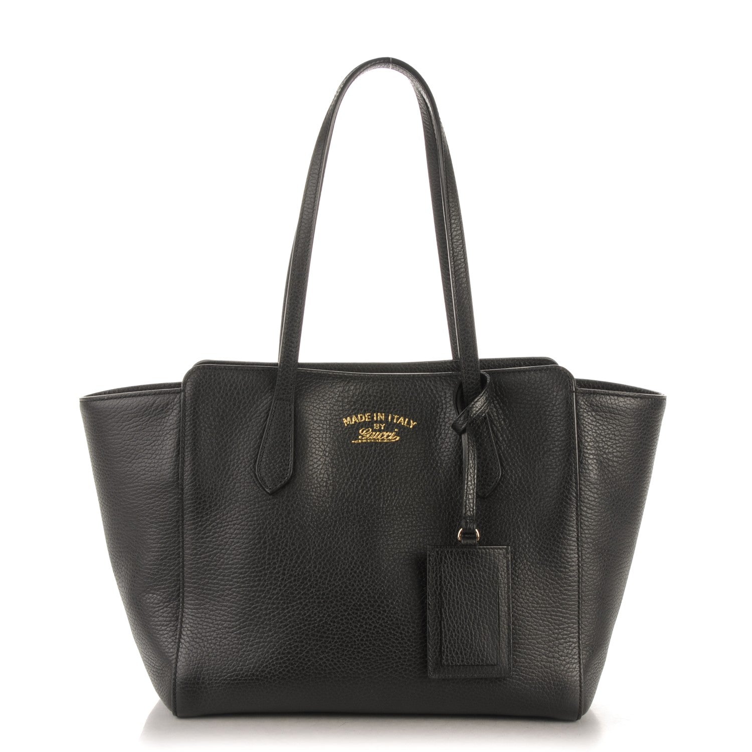 Gucci Pebbled Calfskin Small Swing Tote Black 1 of 7