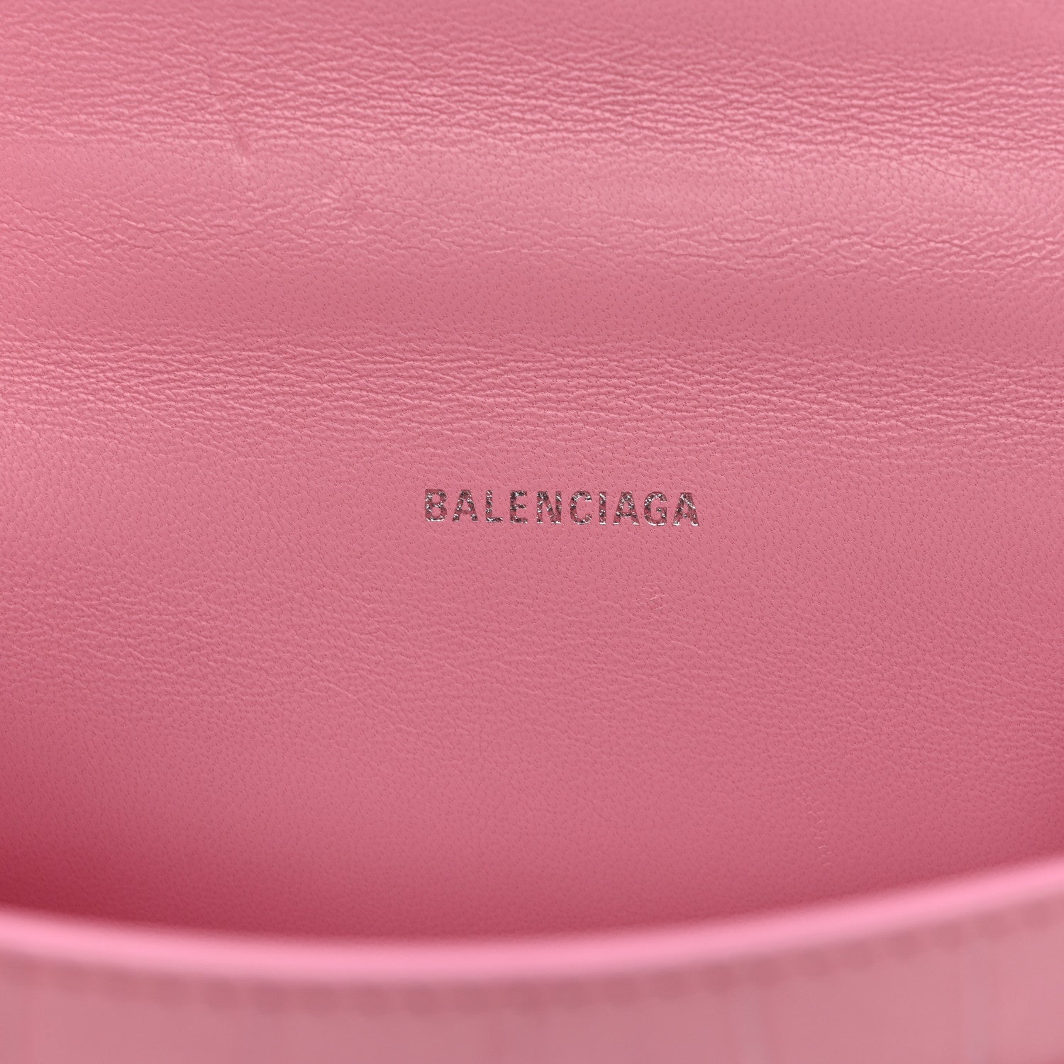 Balenciaga Shiny Calfskin Crocodile Embossed Hourglass Top Handle Bag XS Sweet Pink 6 of 13