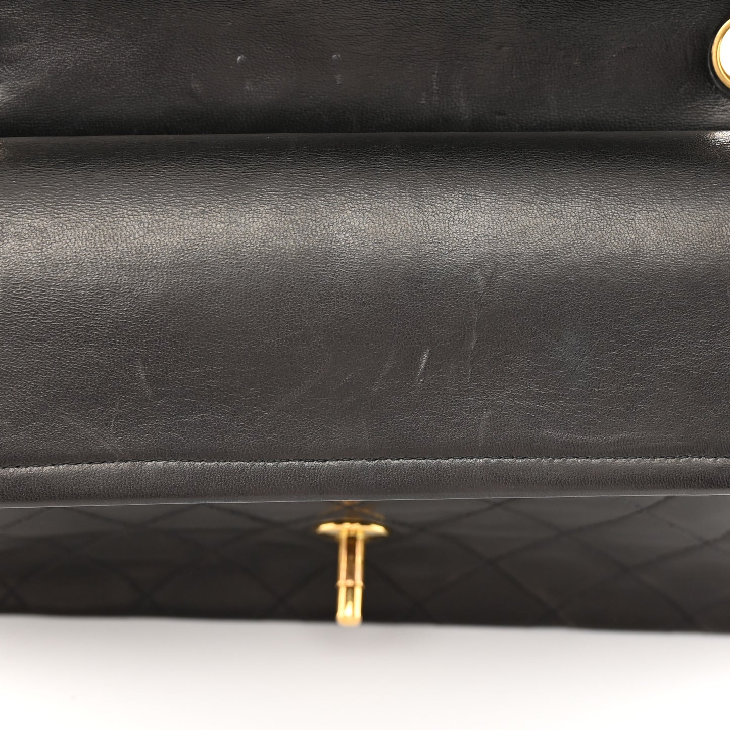 Lambskin Quilted Medium Double Flap Black