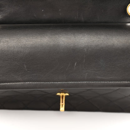 Chanel Lambskin Quilted Medium Double Flap Black 14 of 18