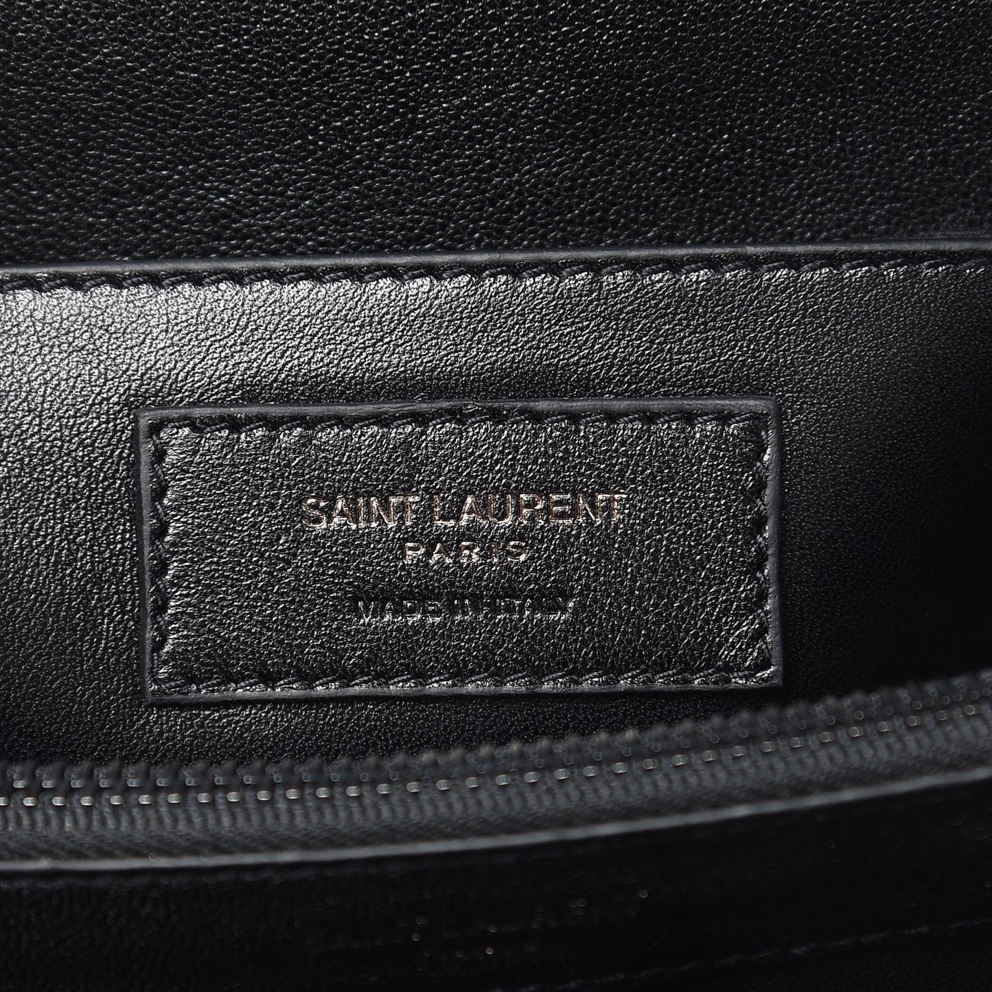 Sheepskin Matelasse Chevron Monogram Monochrome Large College Satchel Black