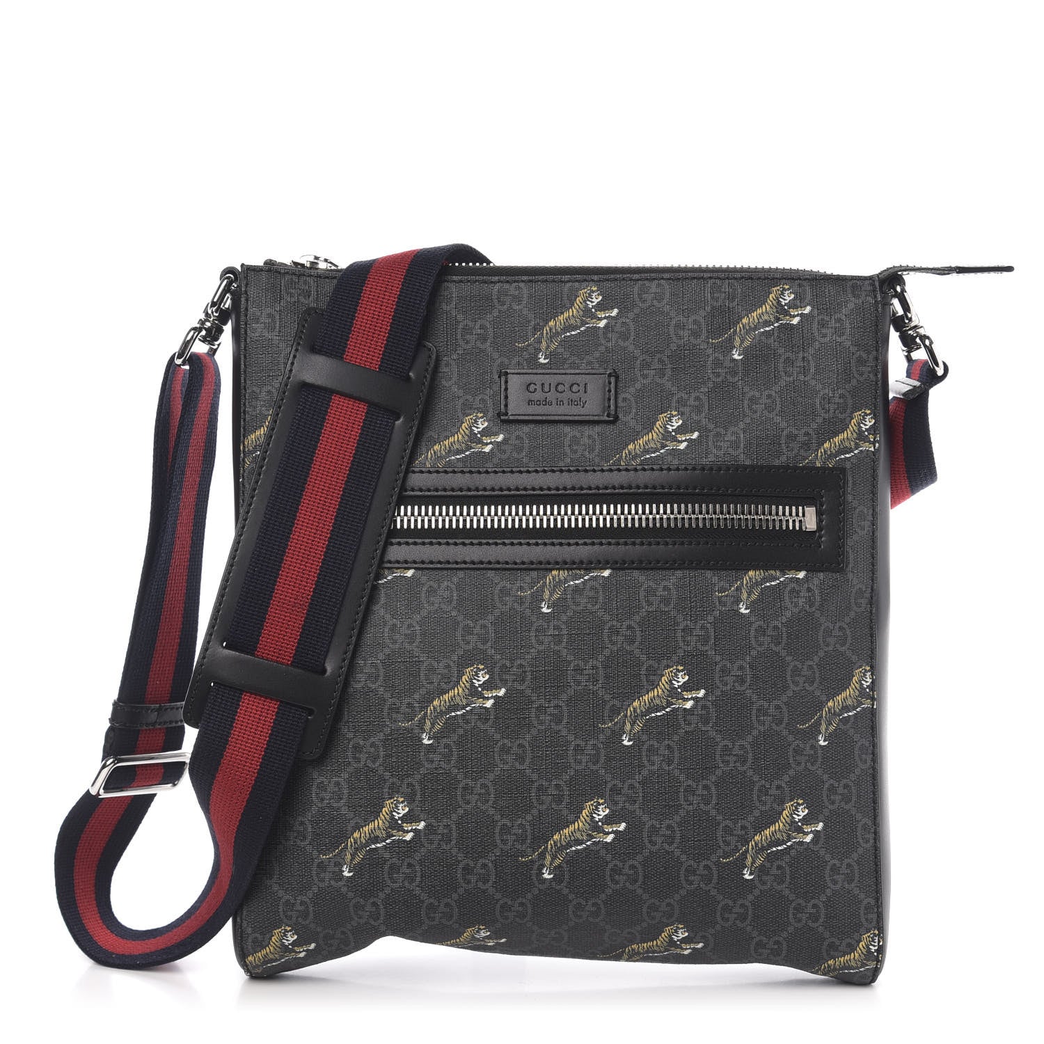 Gucci GG Supreme Monogram Tigers Web Messenger Bag Black Multicolor 1 of 9