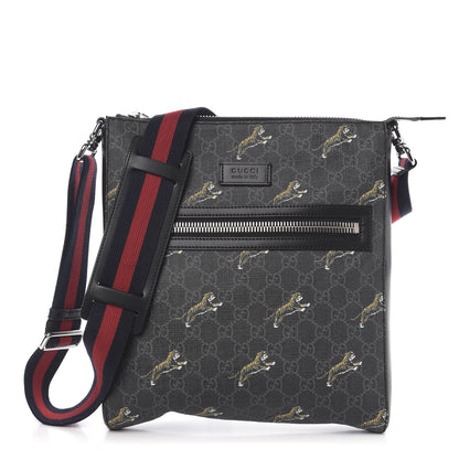 Gucci GG Supreme Monogram Tigers Web Messenger Bag Black Multicolor 1 of 9