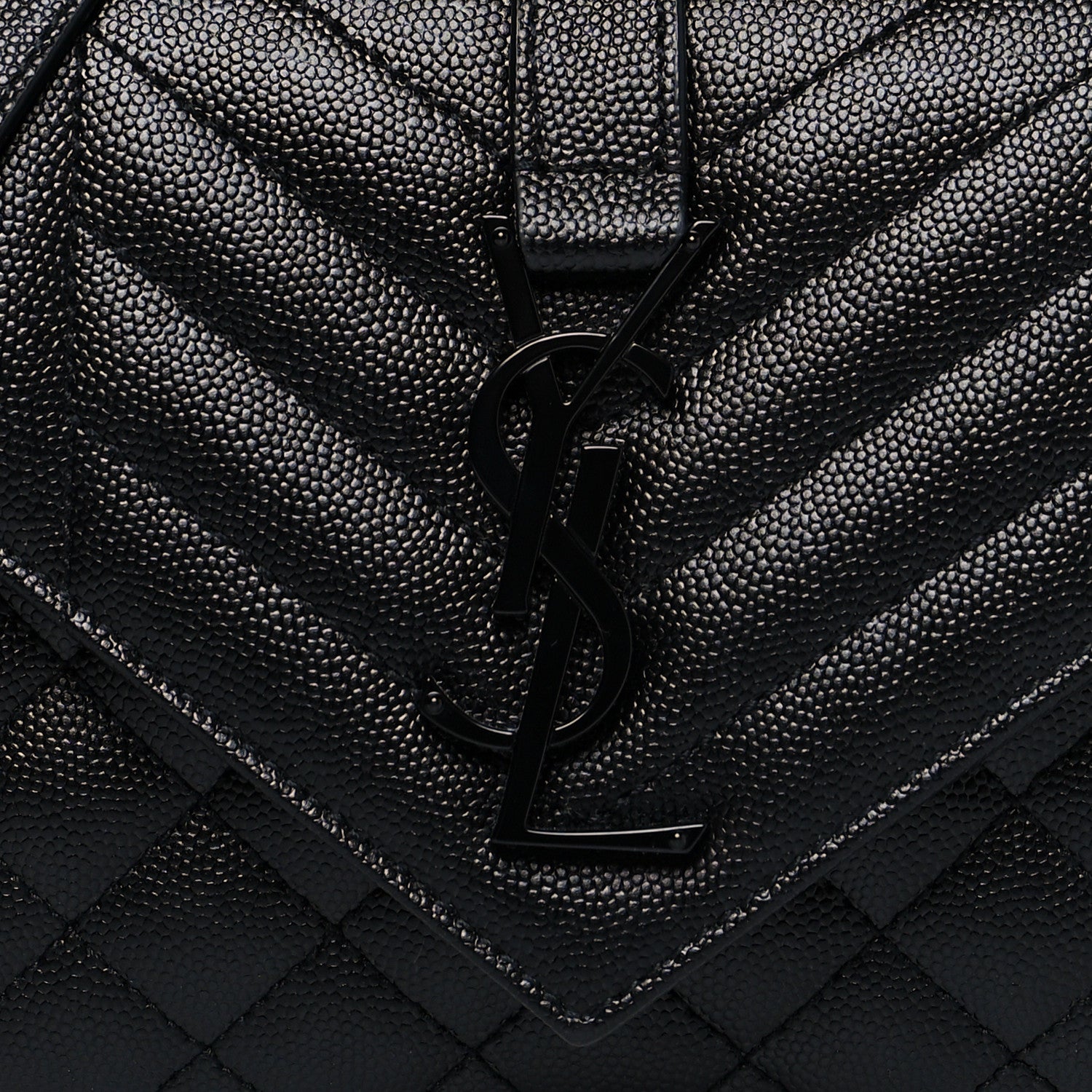 Saint Laurent Grain De Poudre Textured Mixed Matelasse Triquilt Small Monogram Satchel Black 8 of 10