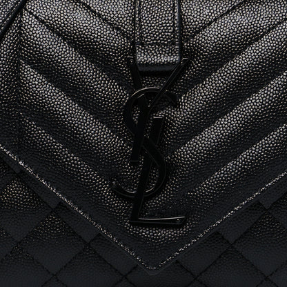 Saint Laurent Grain De Poudre Textured Mixed Matelasse Triquilt Small Monogram Satchel Black 8 of 10