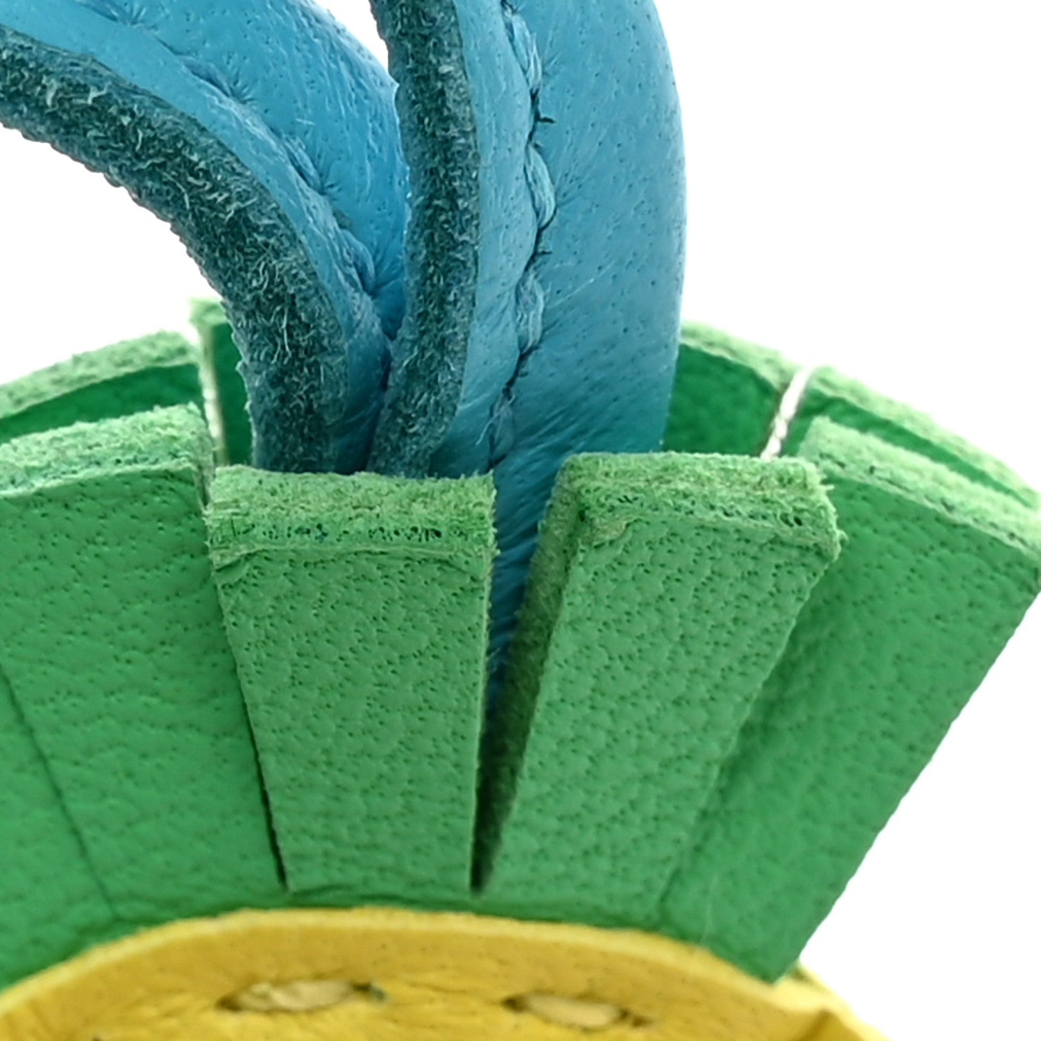 Hermes Milo Lambskin Hippo Bag Charm Lime Vert Comics Bleu Azteque 6 of 7