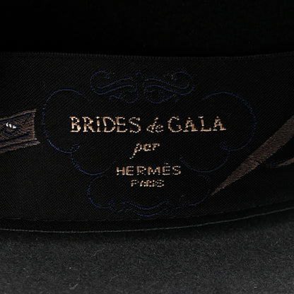 Hermes Rabbit Felt Faubourg Brides De Gala Hat 58 Black 9 of 9