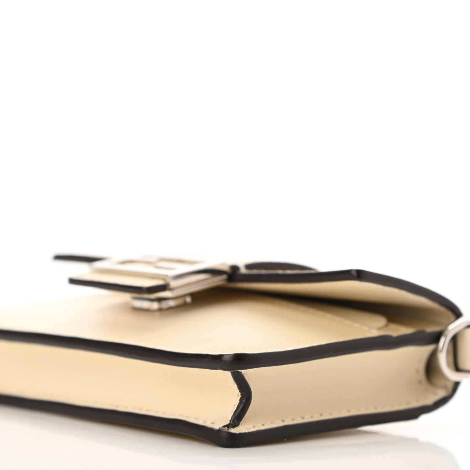Fendi Vitello King Tamponato Micro Flat Baguette White Ice 8 of 9