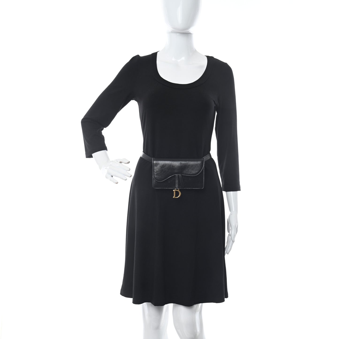 Crinkled Lambskin Saddle Belt Black