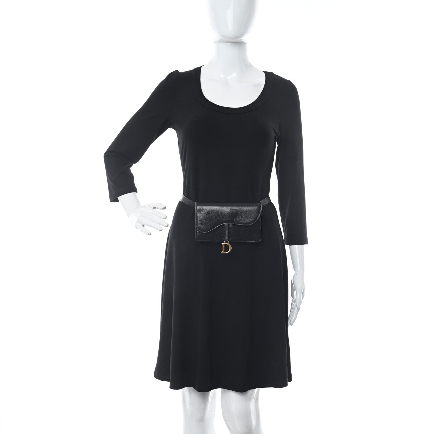 Christian Dior Crinkled Lambskin Saddle Belt Black 2 of 10