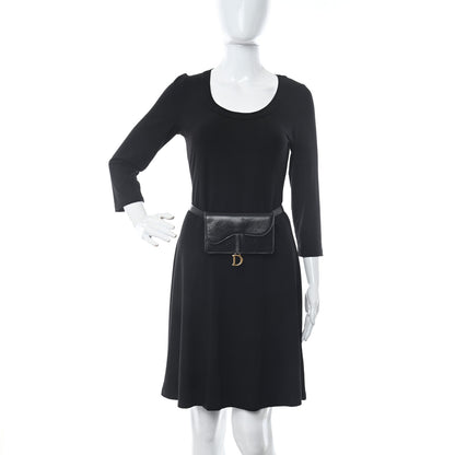 Christian Dior Crinkled Lambskin Saddle Belt Black 2 of 10