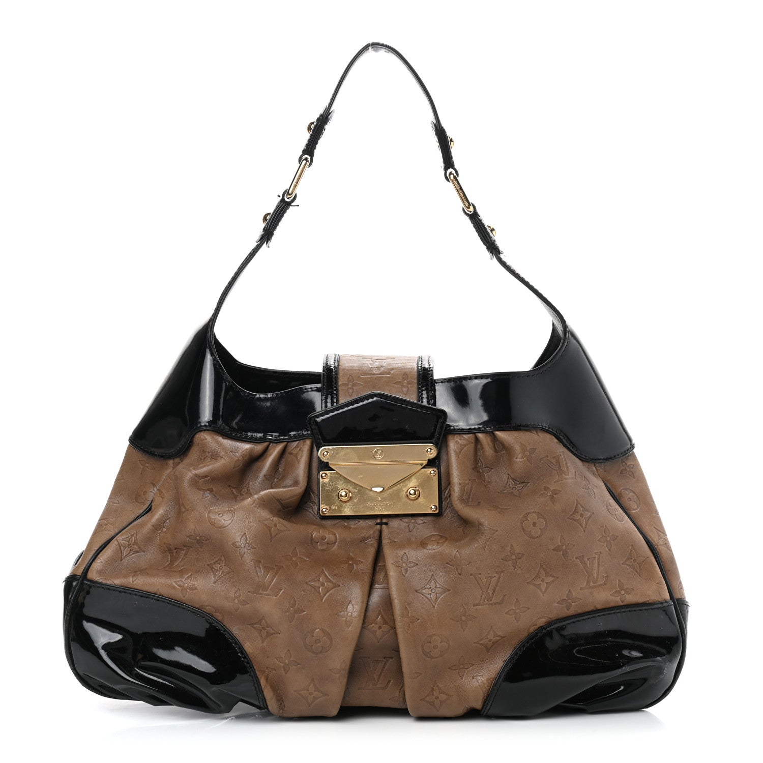 Louis Vuitton Monogram Embossed Polly Hobo Taupe 1 of 8