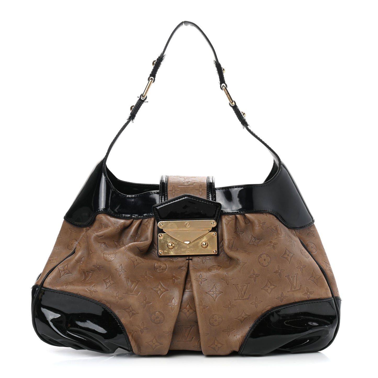 Monogram Embossed Polly Hobo Taupe