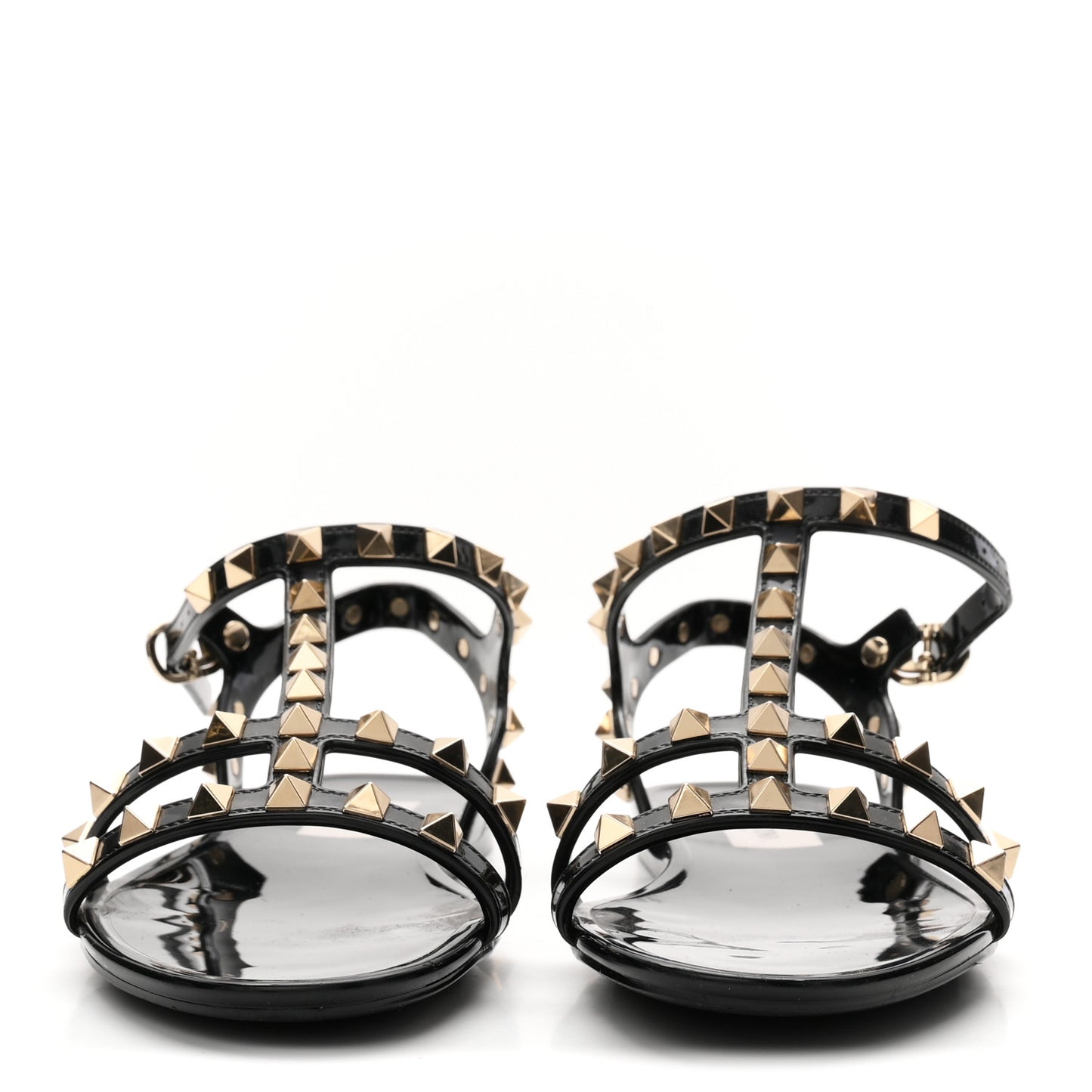 PVC Jelly Rockstud Caged Sandals 35 Black
