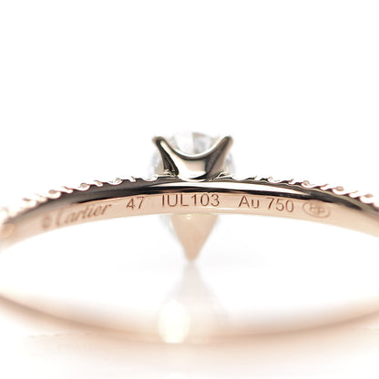 Cartier 18K Pink Gold Diamond Etincelle De Cartier Pear Cut Engagement Ring 47 4 5 of 6