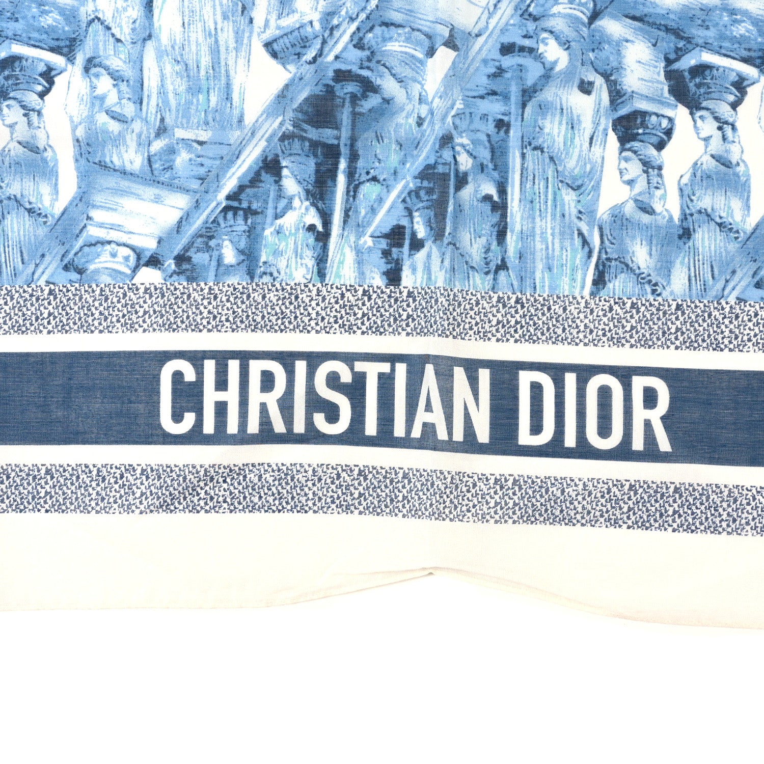 Christian Dior Cotton Athens Print Sarong Blue Ecru 2 of 3