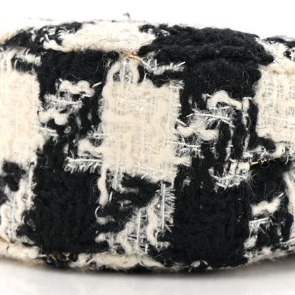 Chanel Wool Tweed Lambskin Quilted Chanel 19 Round Clutch With Chain and Coin Purse Black White 11 of 12