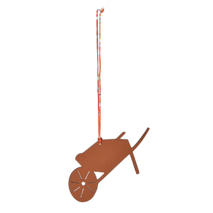 Hermes Togo Epsom Petit H Wheelbarrow Bag Charm Capucine Toffee 1 of 4