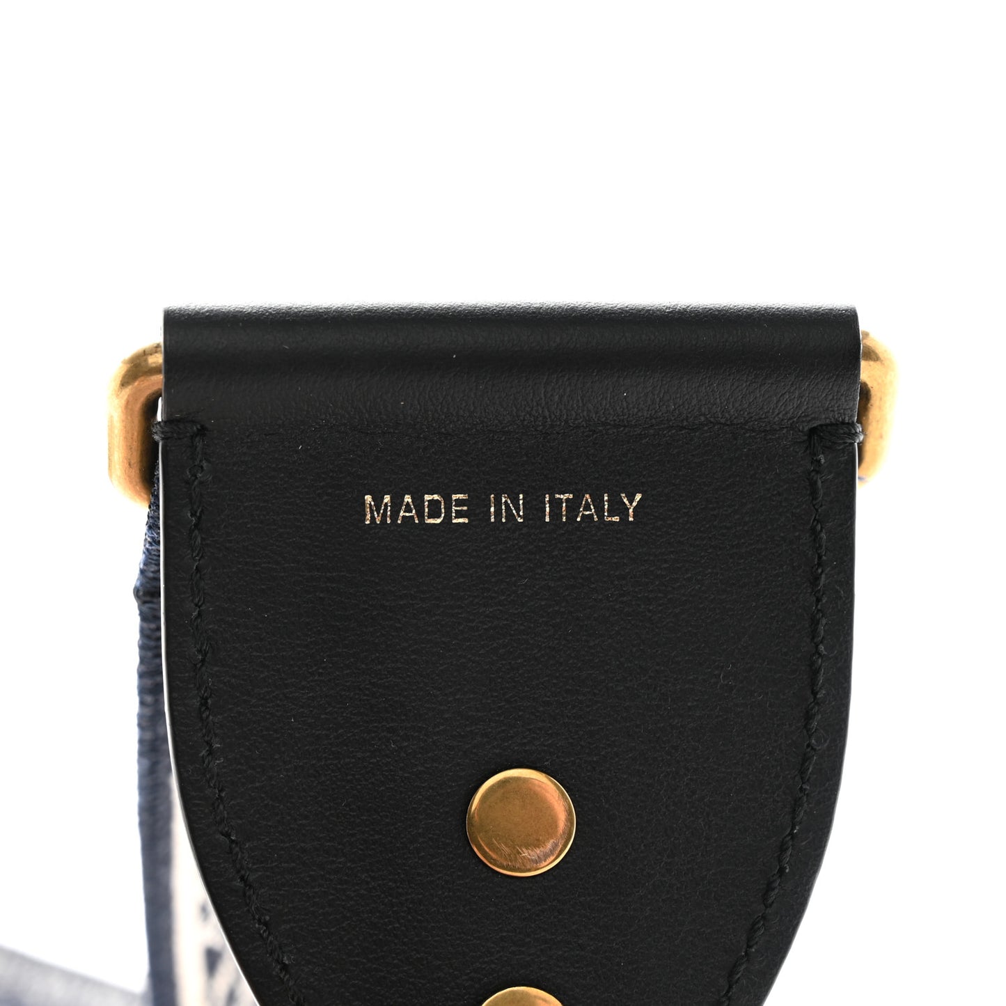 Canvas Embroidered Toile De Jouy Shoulder Strap Black