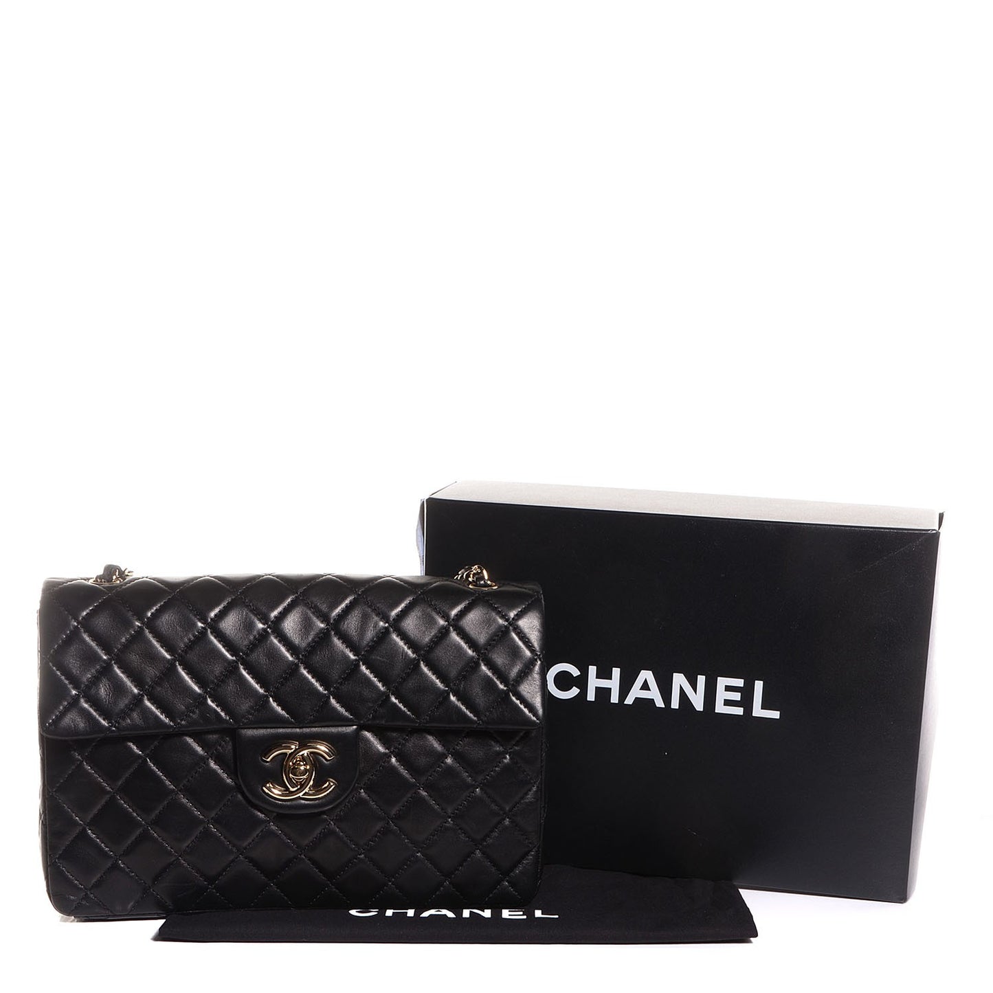 Lambskin Quilted Maxi Single Flap Black