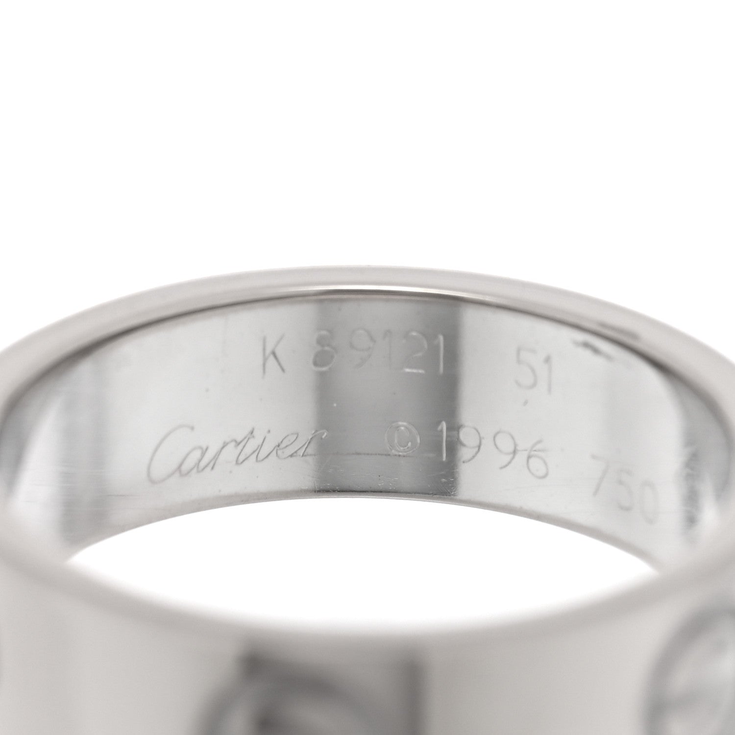 Cartier 18K White Gold 5.5mm LOVE Ring 51 5.75 4 of 4