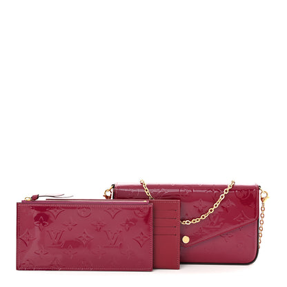 Louis Vuitton Vernis Felicie Chain Wallet Magenta 1 of 11