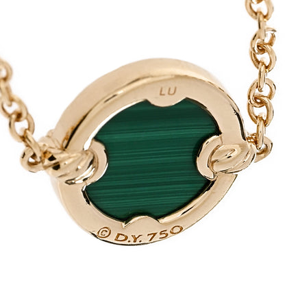 David Yurman 18K Yellow Gold Diamond Malachite Petite Elements Bracelet 4 of 5