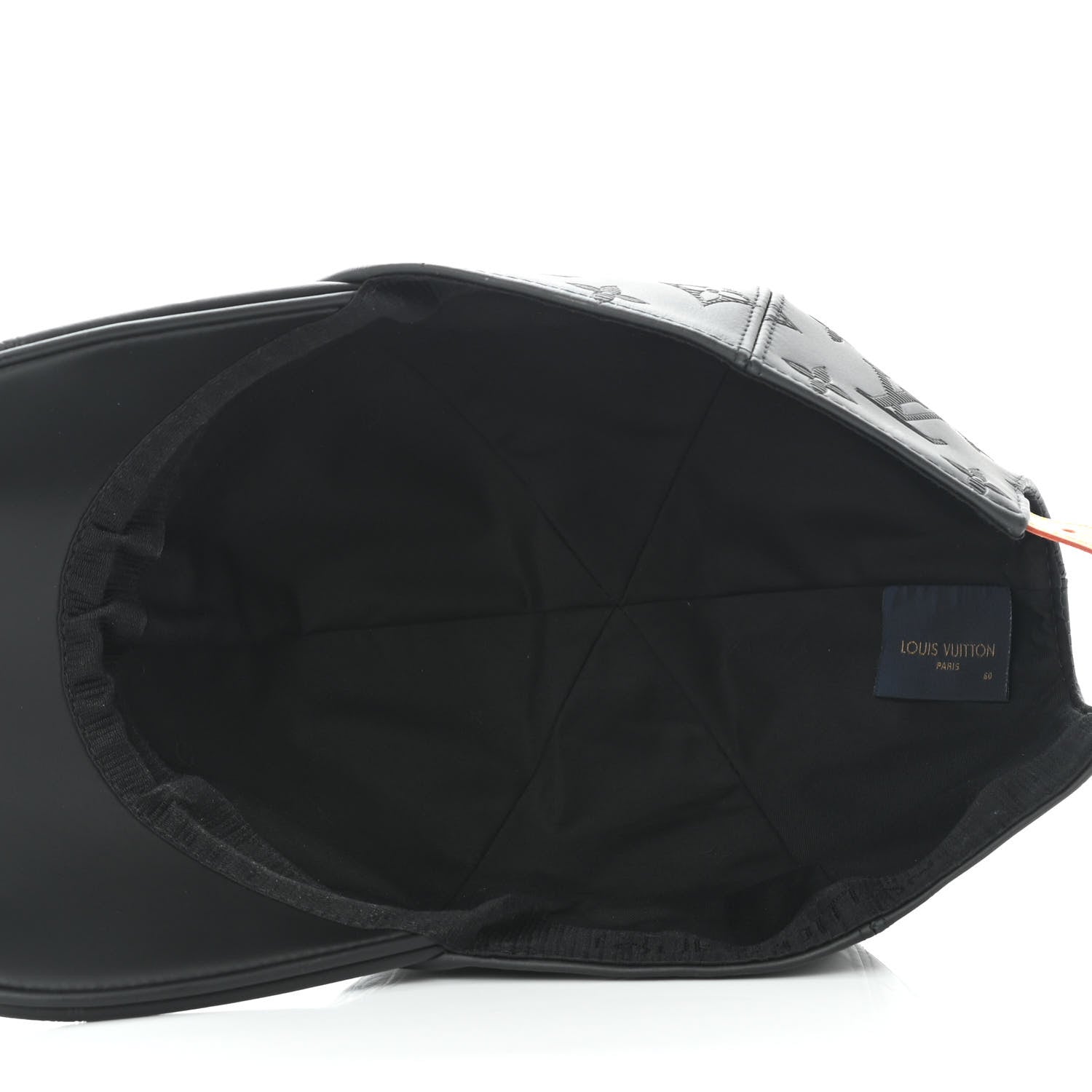 Louis Vuitton Calfskin Monogram Shadow Baseball Cap 60 Black 7 of 8