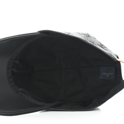 Louis Vuitton Calfskin Monogram Shadow Baseball Cap 60 Black 7 of 8