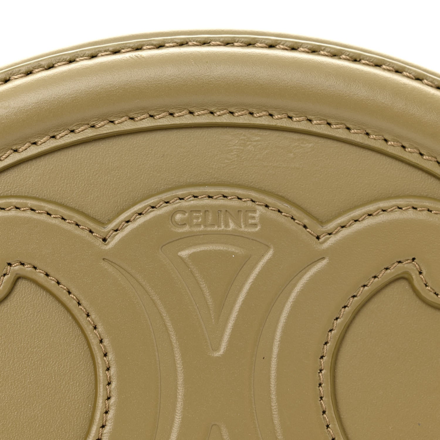 Celine Smooth Calfskin Cuir Small Triomphe Oval Purse Crossbody Olive 6 of 11