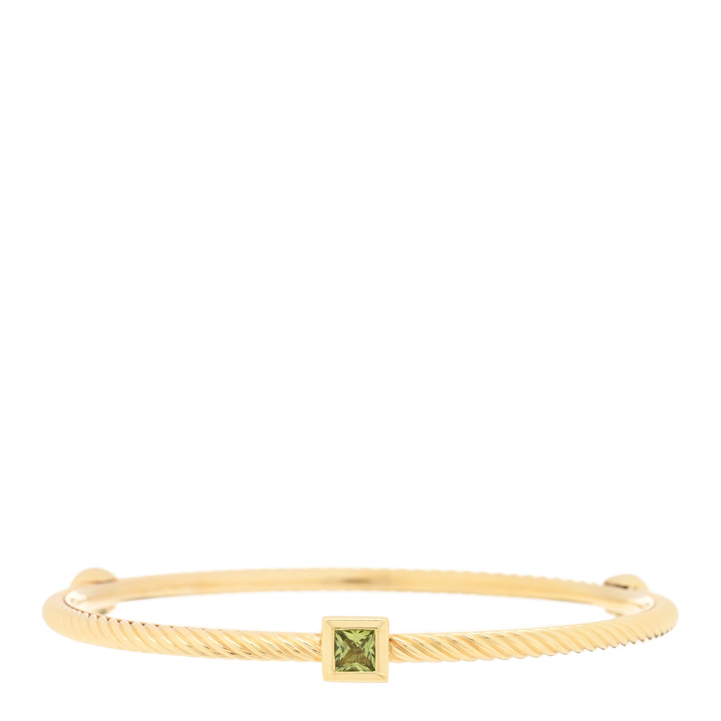 18K Yellow Gold Peridot Cable Classics Bangle Bracelet