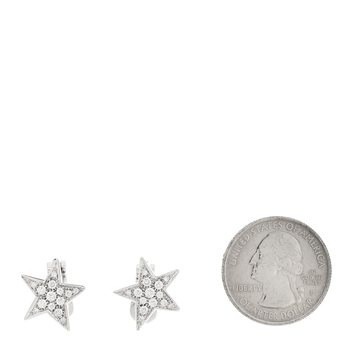18K White Gold Diamond Medium Comete Geode Earrings