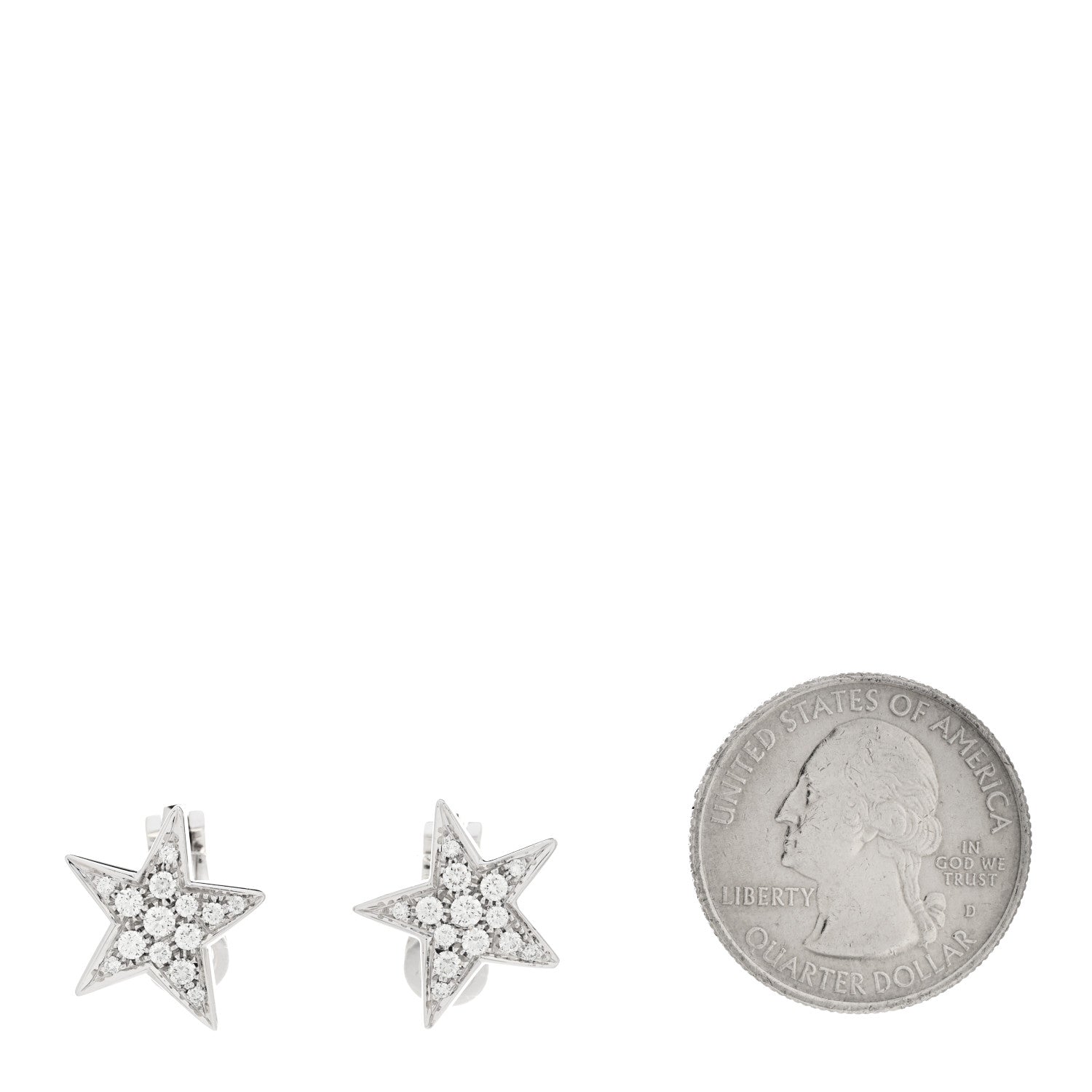 Chanel 18K White Gold Diamond Medium Comete Geode Earrings 2 of 5