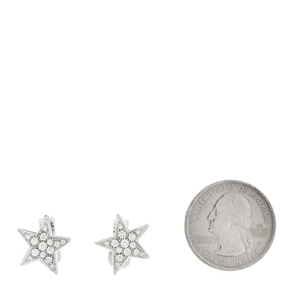 Chanel 18K White Gold Diamond Medium Comete Geode Earrings 2 of 5