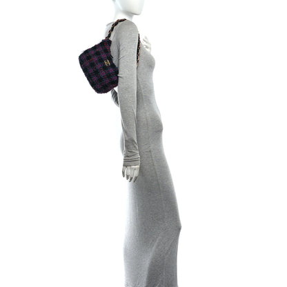 Chanel Cashmere Tweed Quilted CC Links Hobo Purple Multicolor 2 of 10