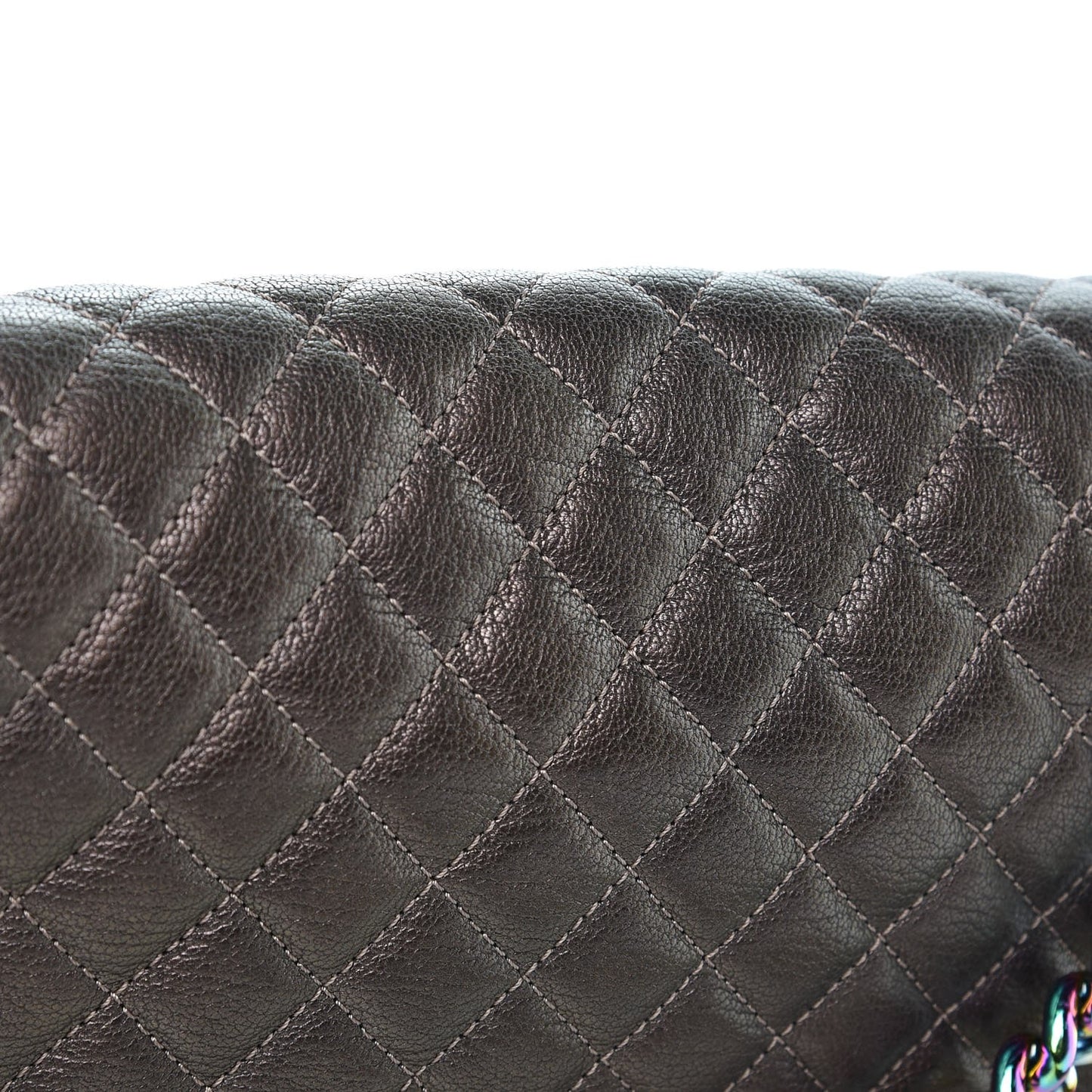 Iridescent Goatskin Quilted Medium Boy Flap Dark Gold