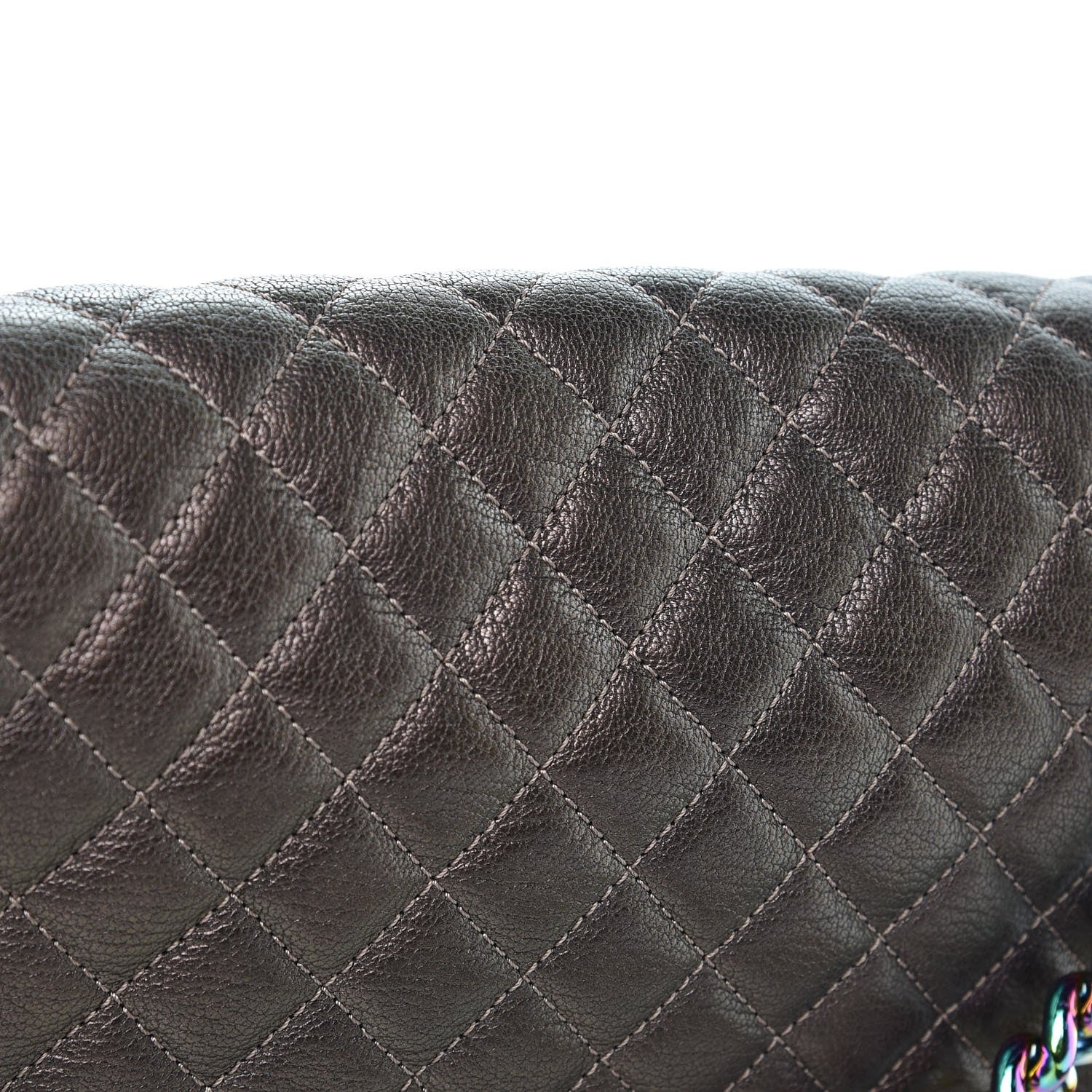Chanel Iridescent Goatskin Quilted Medium Boy Flap Dark Gold 8 of 11