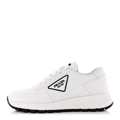 Prada Re-Nylon Triangle Logo Womens Prax 01 45mm Sneakers 38.5 White Black 1 of 12