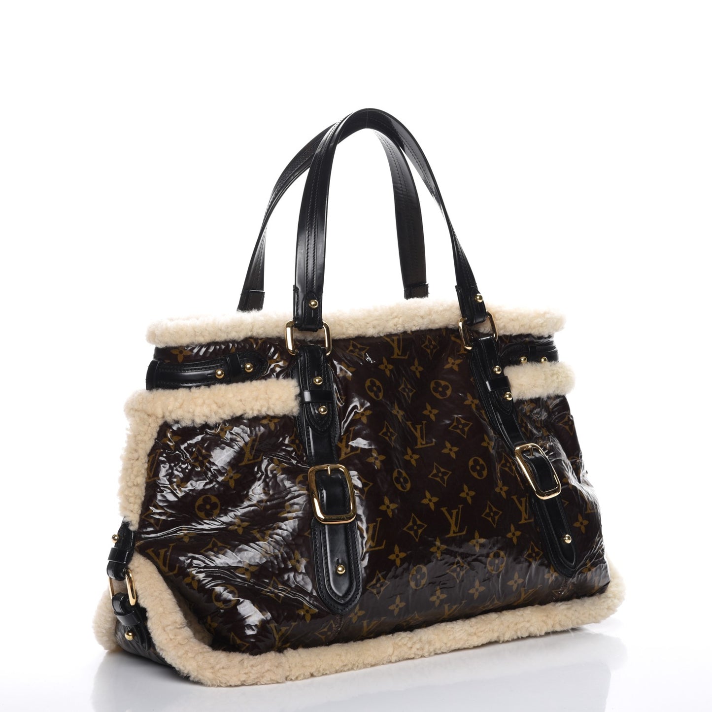 Patent Monogram Shearling Sac Thunder