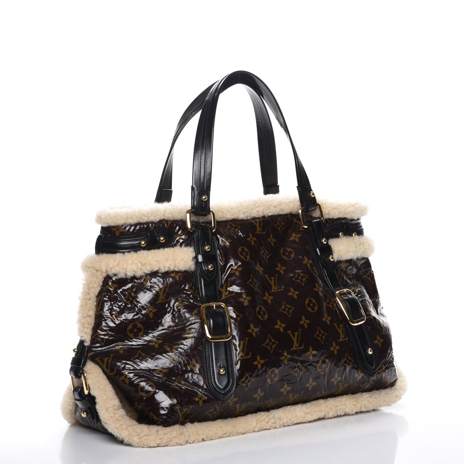 Louis Vuitton Patent Monogram Shearling Sac Thunder 3 of 7