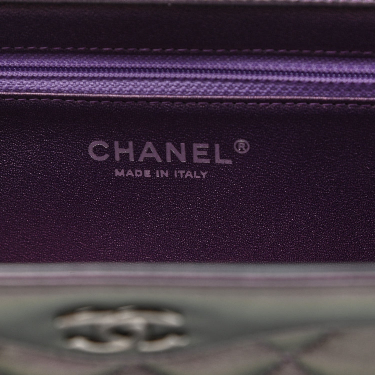 Chanel Iridescent Calfskin Quilted Clutch Purple 7 of 7