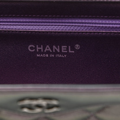 Chanel Iridescent Calfskin Quilted Clutch Purple 7 of 7