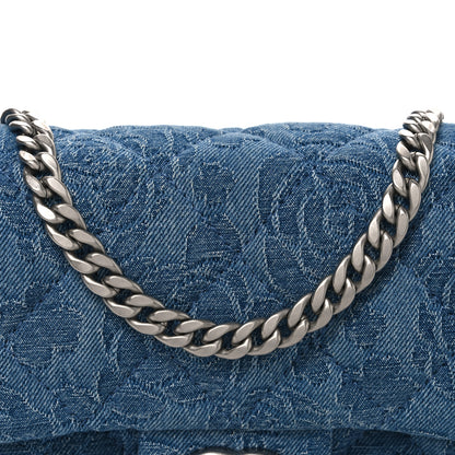 Chanel Denim Quilted Camellia Sweetheart Mini Flap Blue 8 of 10