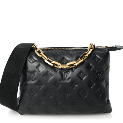 Louis Vuitton Lambskin Embossed Monogram Coussin PM Black 1 of 11