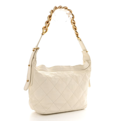 Chanel Calfskin Quilted Daily Hobo White 3 of 10