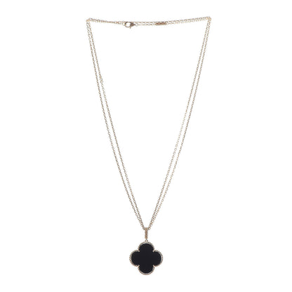 Van Cleef & Arpels 18K Yellow Gold Black Onyx Magic Alhambra Pendant Necklace 3 of 6