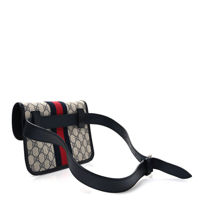 Gucci GG Supreme Monogram Web Small Ophidia Belt Bag 90 36 Beige Navy 2 of 9