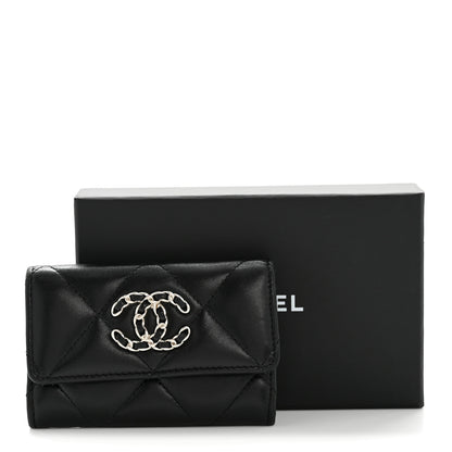 Chanel Lambskin Quilted Chanel 19 Flap Card Holder Black 11 of 11