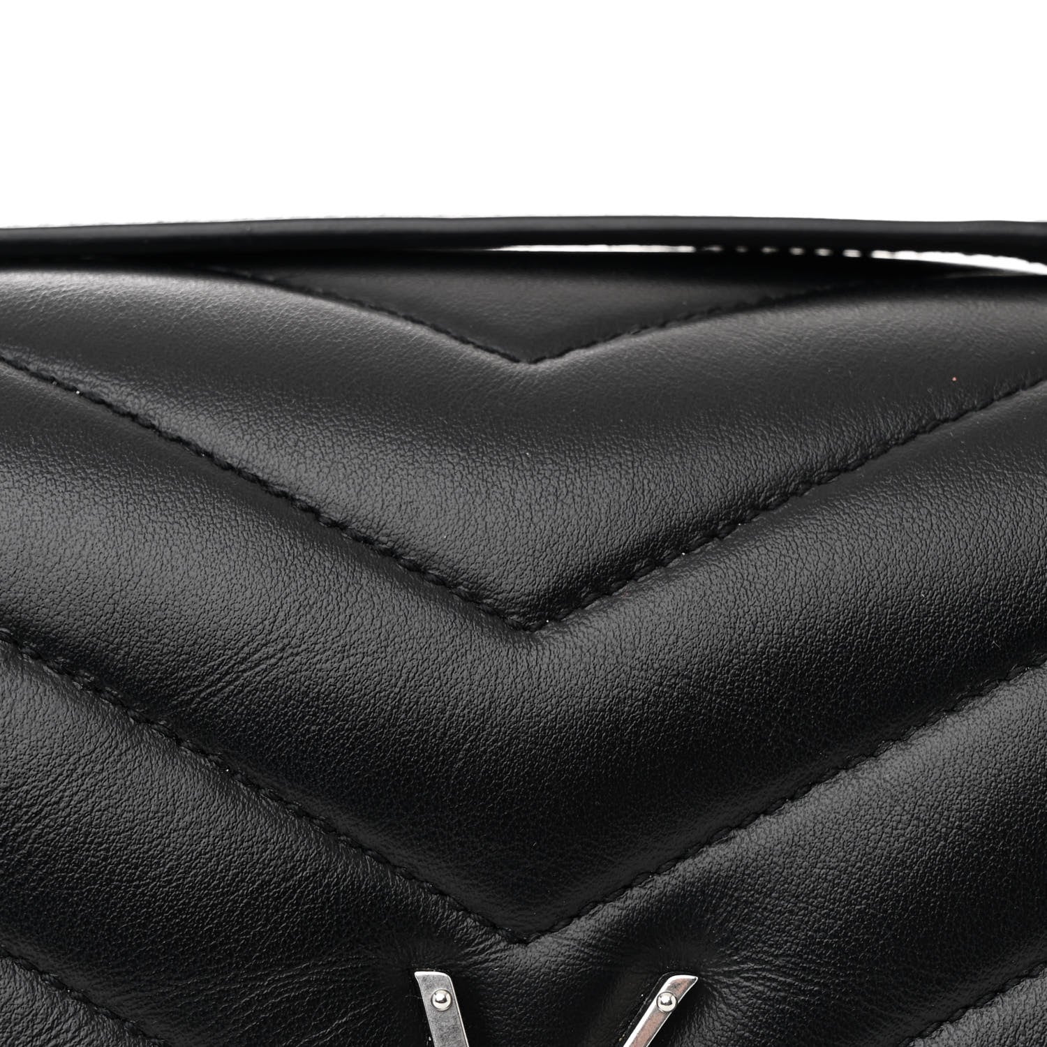 Saint Laurent Calfskin Y Quilted Monogram Medium Loulou Chain Satchel Black 9 of 12