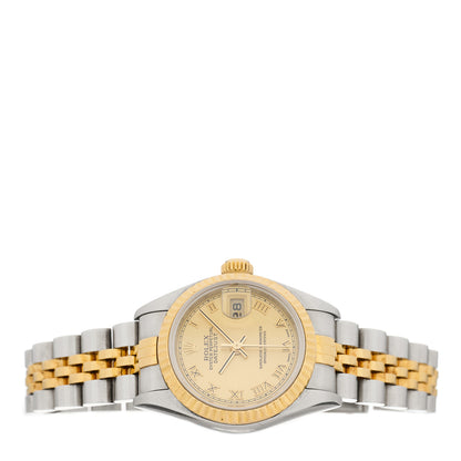 Rolex Stainless Steel 18K Yellow Gold 26mm Oyster Perpetual Datejust Watch Champagne Roman 79173 2 of 4